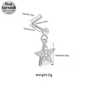 L-shaped surgical steel nose stud featuring a sparkling silver star pendant with zircon - Five-Pointed Star Style - White Zirconia (NR25022401-3)