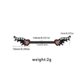 Gothic nipple ring with black barbell, red heart gem and bat wings decoration - Heart Wings Red Zirconia Style (NP24120402-8)