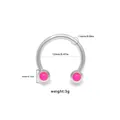 1.6mm stainless steel circular barbell with vibrant pink beads for body piercing - Bright Pink Bead (NP25020902-2)