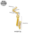 L-shaped surgical steel nose stud with lightning bolt pendant and sparkling cubic zirconia - Lightning Pendant (NR25021701-4) / White Zircon