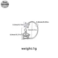 316L stainless steel nose ring with heart zircon and smiley face star pendant - Smiley Star Style (NR25030702-1)