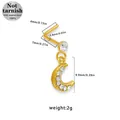 Goldener L-Nasenstecker aus Chirurgenstahl 316L mit Mond-Anhänger und weißen Zirkonia - Mond Anhänger (NR25021701-5)