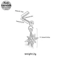 Piercing al naso a L in acciaio inossidabile 316L con pendente a stella e zircone bianco - Stile Stella a Otto Punte - Zirconia Bianca (NR25022401-6)