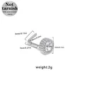 L-shaped 316L surgical steel nose stud with a 5mm sparkling round clear cubic zirconia - Silver Single Stone (NR25021301-5)