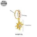 Gold plated 316L stainless steel nose ring featuring an eight-pointed star pendant - Gold Starburst (NR25022001-6)