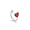 Piercing per labbra in titanio con ciondolo cuore di demone rosso e argento - Stile Piccola Diavola Cuore Rosso (LA25021001-8)