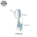 316L surgical steel nose ring with blue zircon lightning charm and 8mm inner diameter - Silver Lightning Style (NR25022101-10) / Silver