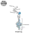 Piercing al naso a forma di L in acciaio chirurgico 316L con pendente serpente blu - Stile Serpente - Zirconia Blu (NR25022401-8)