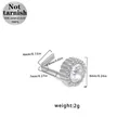 Silver L-shaped 316L surgical steel nose stud with clear round zircon stone and size details - Silver Beaded Edge Stone (NR25021301-7)