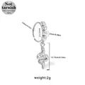 Silver 316L surgical steel nose ring featuring a snake pendant with cubic zirconia - Silver Snake (NR25022001-8)