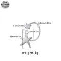 316L surgical steel starfish and heart gem nose hoop earring with silver finish - Textured Starfish Style (NR25030702-4)