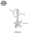 316L surgical steel silver nose ring hoop featuring a sparkling star-shaped pendant - Silver Star (NR25022001-9)