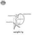 316L surgical steel starfish pendant nose ring with heart-shaped zircon crystal - Smooth Starfish Style (NR25030702-5)