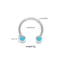Titanium steel horseshoe ring with bright blue beads and 1.6mm gauge piercing detail - Bright Blue Bead (NP25020902-7)