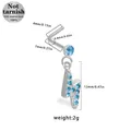 Piercing al naso a forma di L in acciaio chirurgico con pendente a fulmine blu e zirconi - Stile Fulmine - Zirconia Blu (NR25022401-10)