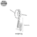 316L surgical steel nose ring with white zircon lightning pendant and silver finish - Silver Lightning (NR25022001-10)