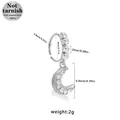 316L surgical steel nose ring with sparkling crescent moon pendant and zircons - Silver Moon (NR25022001-11)