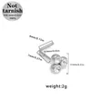 L-shaped surgical steel nose stud featuring three sparkling clear crystal accents - Silver Triangle Three-Stone (NR25021301-11)