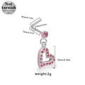 Piercing naso a L in acciaio chirurgico con pendente a cuore rosa e pietre rosa - Stile Cuore Traforato - Zirconia Rosa (NR25022401-13)