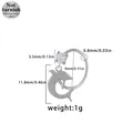 316L surgical steel nose ring with heart zircon and silver dolphin charm pendant - Dolphin Pendant Style (NR25030702-9)