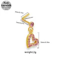 L-förmiges Nasenpiercing aus Chirurgenstahl mit rosa Herzanhänger und Zirkonia-Steinen - Herz Anhänger (NR25021701-13)