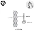 Bauchnabelpiercing aus G23 Titan mit vertikalen polierten Zirkonia-Clustern - Vier Blumen Cluster Stil (BR25032401-6)
