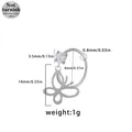 316L surgical steel nose ring with heart zircon and butterfly charm in silver finish - Butterfly Style B (NR25030702-11)
