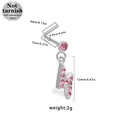 Piercing al naso in acciaio 316L con ciondolo a fulmine con cristalli rosa - Stile Fulmine - Zirconia Rosa (NR25022401-16)