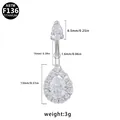 Piercing ombelico in titanio ASTM F136 con zirconi argento a forma di pera - Stile Goccia Halo (BR25032501-4)