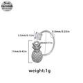 316L stainless steel nose hoop with heart zircon and pineapple dangle charm - Pineapple Style (NR25030702-13)