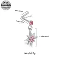 Piercing al naso a forma di L in acciaio chirurgico 316L con pendente stella rosa - Stile Stella a Otto Punte - Zirconia Rosa (NR25022401-18)