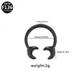 Matte black titanium horseshoe nose ring with crescent moon ends and 10mm diameter - Black Crescent Moon Style (NR25032003-4)