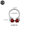 Titanium septum horseshoe ring with 1.2mm gauge and red rose flower decorative ends - Red Rose Style (NR25032003-7)