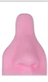 Detailed close-up of pink soft silicone human nose model for medical teaching display - Nose Model / Pink