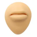 Macro detail of soft silicone lip practice model for medical and pmu training - Mouth Model / Nude