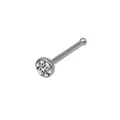Piercing de nariz clásico de acero inoxidable con una circonita redonda transparente - Piercing de Nariz Zirconia Varilla Recta Bola Plateada