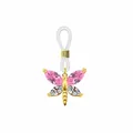 Détail d'un accessoire bijou papillon avec pierres marquises roses et blanches - Design d'insecte