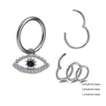 Guida dettagliata alle taglie per piercing naso evil eye con diversi diametri - Stile Malocchio Zircone Blu (Argento)