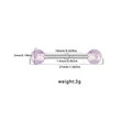 Pink glitter balls stainless steel nipple barbell piercing showing precise dimensions - Purple Glitter Ball Style (24062001-7)