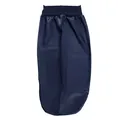 Navy blue satin long sleep cap with wide elastic band for curly hair protection - Navy Blue