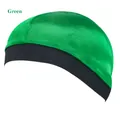 Cuffia wave cap in seta verde da uomo con ampia fascia elastica nera per capelli - Taglia unica / Verde