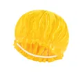 Cuffia da notte in raso giallo brillante con bordo elastico e rifiniture a volant - Regolabile / Giallo