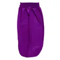 Elastic wide-band purple satin bonnet for long hair care with silky smooth finish - Purple