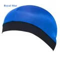 Durag in raso blu reale e nero con ampia fascia elastica per la cura dei capelli - Taglia unica / Blu