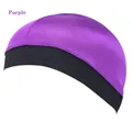 Cuffia dome wave in satin viola con ampia fascia elastica nera per cura dei capelli - Taglia unica / Viola