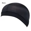Cupolina nera elastica wave dome cap con ampia fascia a costine per cura capelli - Taglia unica / Nero