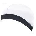 Cupolina bianca wave dome cap con elastico nero e cuciture blu per protezione dei capelli - Taglia unica / Bianco