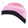 Cuffia wave in raso rosa per la cura dei capelli con fascia elastica nera - Taglia unica / Rosa