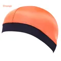 Cuffia dome cap elastica in raso per uomo in arancione con bordo nero - Taglia unica / Arancione