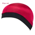 Durag in raso bordeaux con ampia fascia elastica nera per la cura dei capelli - Taglia unica / Borgogna
